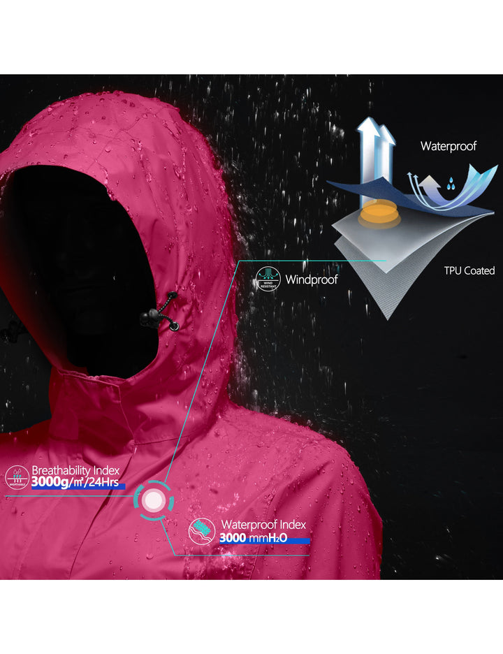 Women's Shell Waterproof Hooded Rain Jacket MP US-MP
