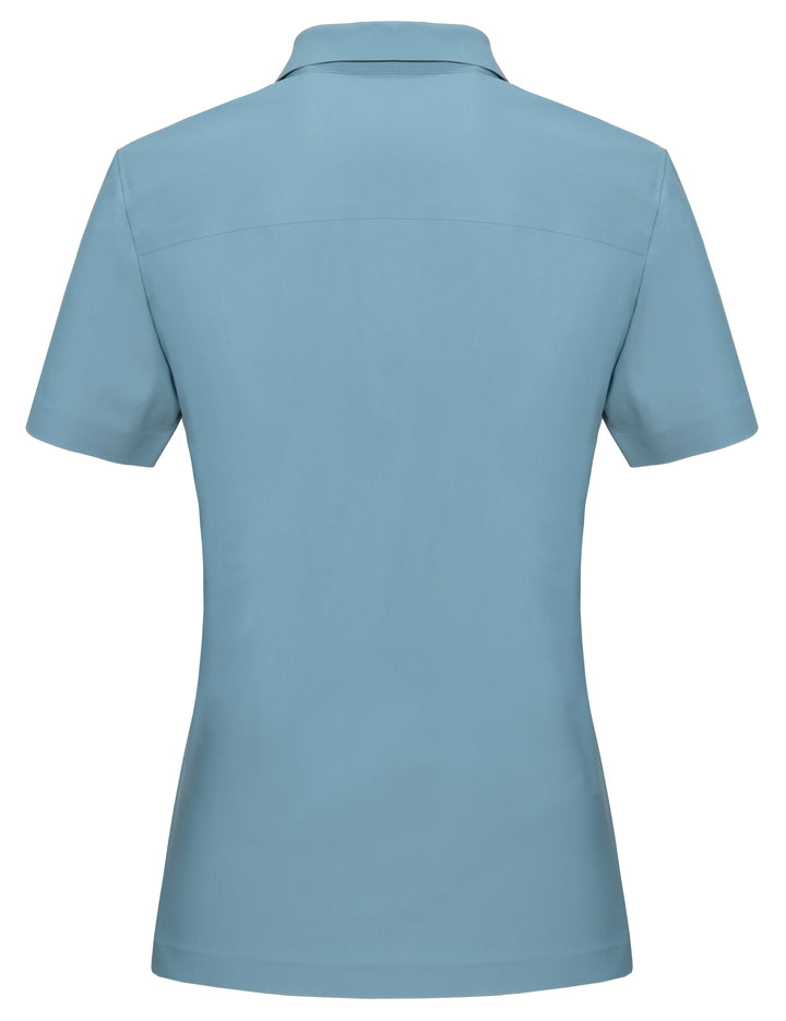 Women's Stretch Short Sleeve Seamless UPF 50 Quick Dry Golf Polo Shirt YZF US-DK