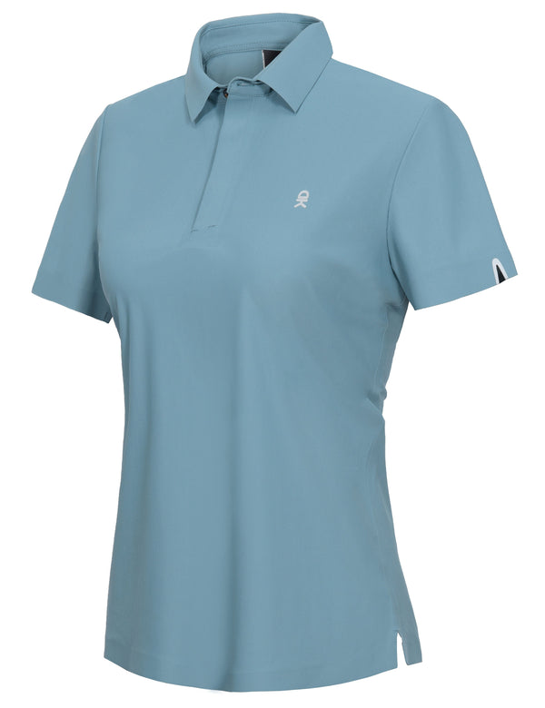Women's Stretch Short Sleeve Seamless UPF 50 Quick Dry Golf Polo Shirt YZF US-DK