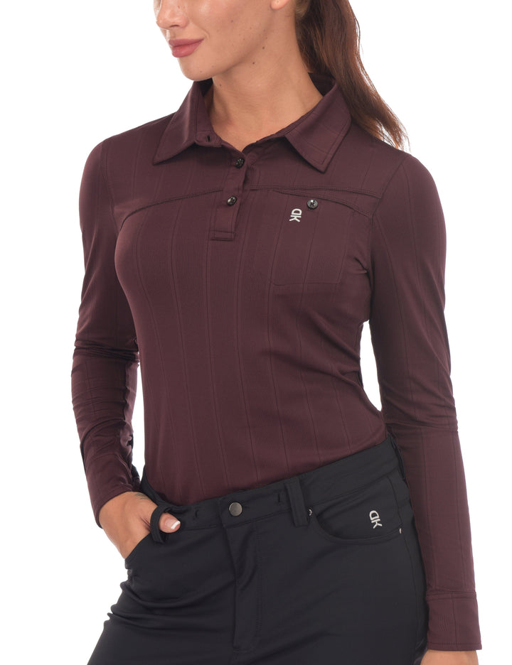 Women's Ultra-Elastic UPF50+ Golf Polo Shirts YZF US-DK