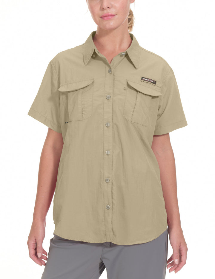 Women's UPF 50+ UV Protection Short Sleeve Fishing Shirt YZF US-DK
