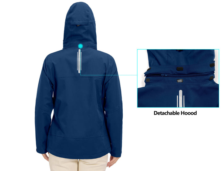 Women's Waterproof Breathable Detachable Hood Jacket YZF US-DK
