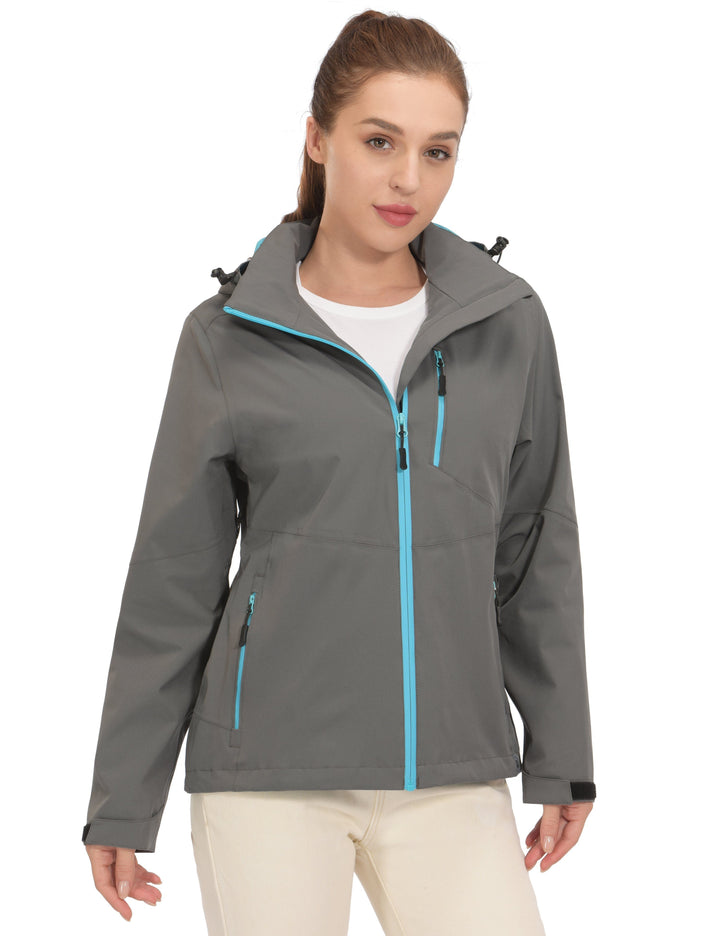 Women's Waterproof Breathable Detachable Hood Jacket YZF US-DK