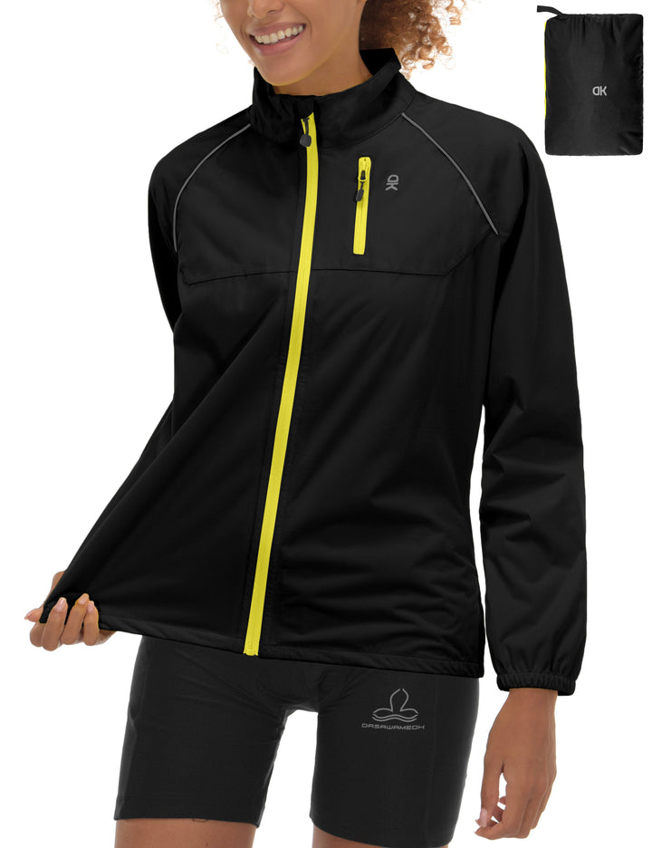 Women's Waterproof Cycling Running Packable Rain Jacket YZF US-DK