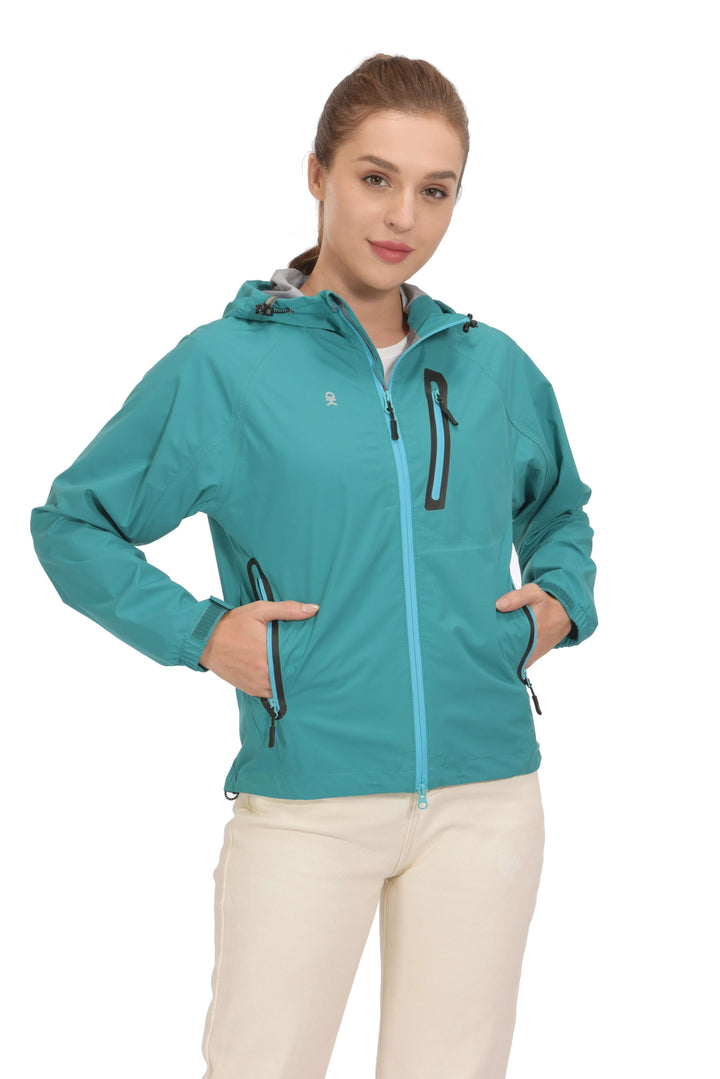 Little Donkey Andy Women's Waterproof Lightweight Hiking Rain Jacket, Grey / XL